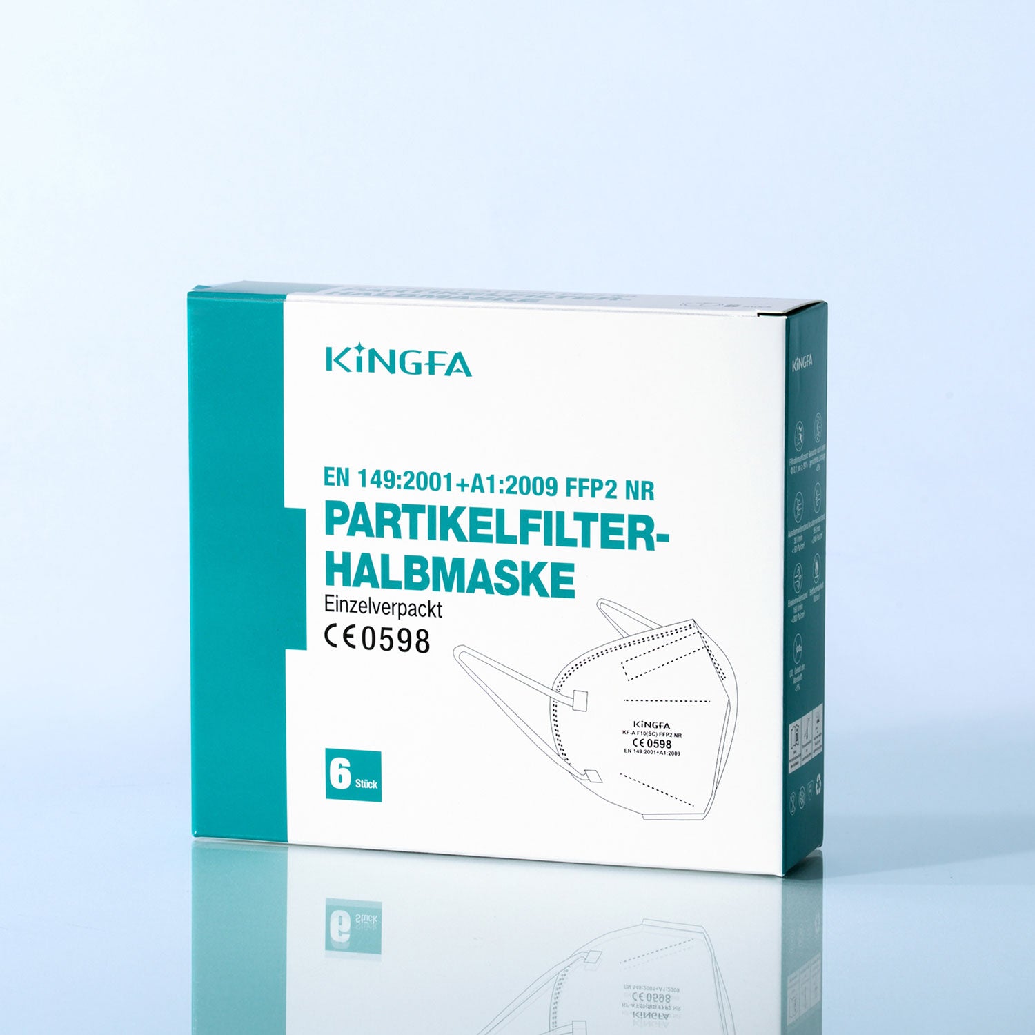 FFP2 Maske KINGFA I Weiß I 6er Pack