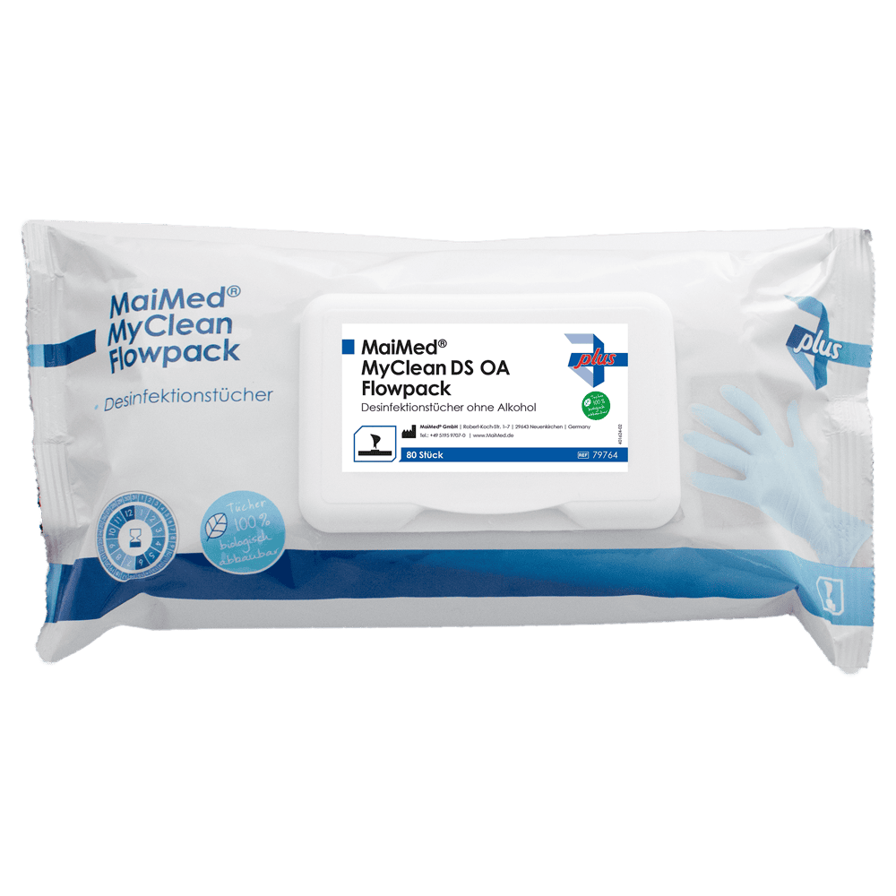 MaiMed® Flächendesinfektionstücher MyClean DS Flowpack - 80 Stück
