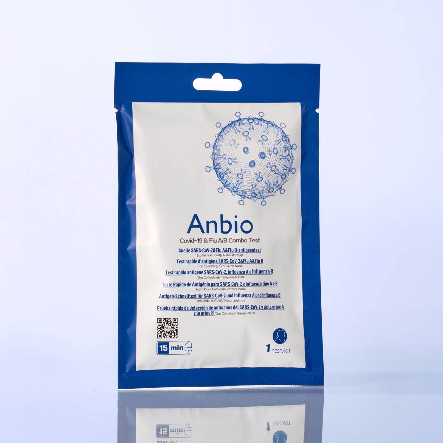 Anbio Covid-19 & Influenca A/B Combo Test I Schnelltest für Zuhause I Einzeln